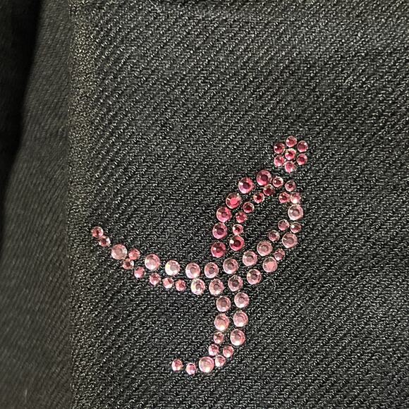 Susan G Komen Breast Cancer Black Scarf Pink Rhinestone Ribbon L 70" X W 28.5" - Picture 2 of 15